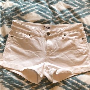 Paige white denim shorts